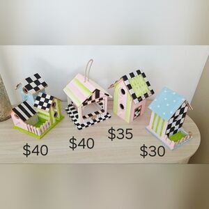 Hand- Painted, Checked,Colorful Birdhouse!